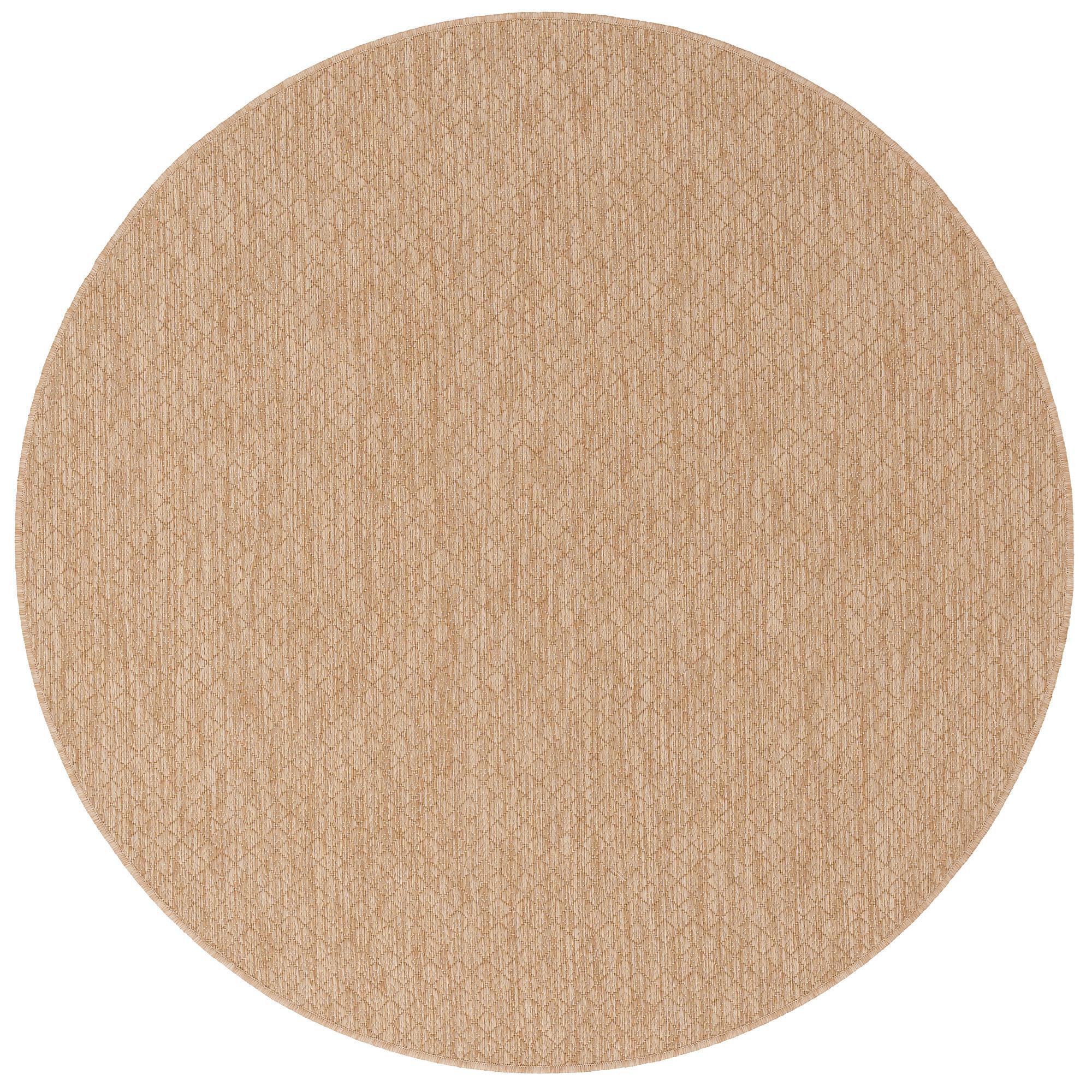 IN- & OUTDOOR FLACHGEWEBE TEPPICH PORTO RUND - Beige, Textil (133/133cm) - Snapstyle