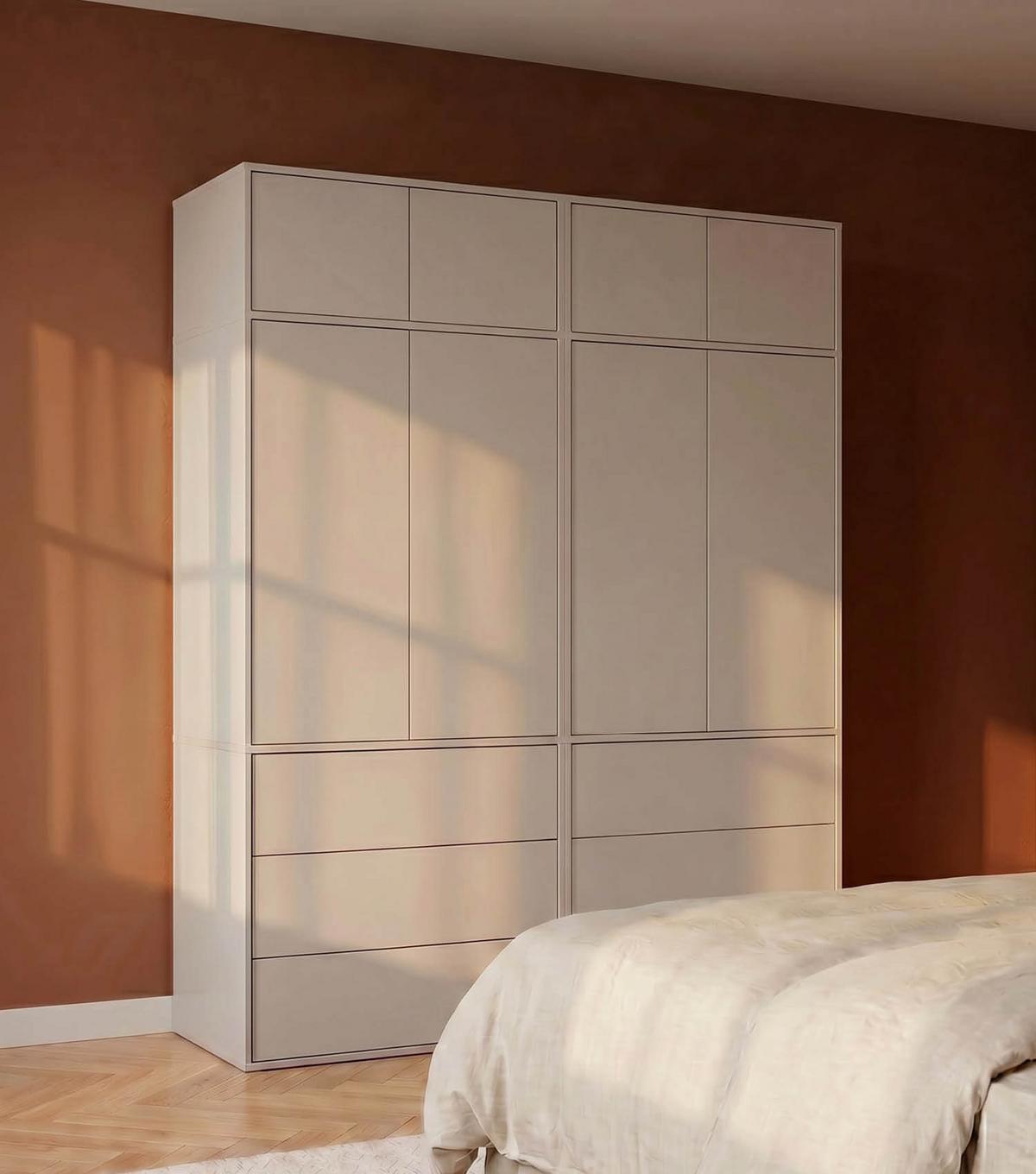 KLEIDERSCHRANK Robe - Beige, Holzwerkstoff (180/234/58cm) - Mokebo