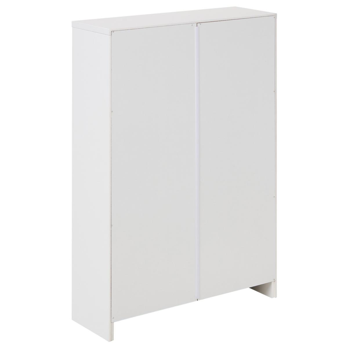 SCHUHSCHRANK Weiß Hobart - Schwarz/Weiß, Holzwerkstoff (53/75/18cm) - Beliani