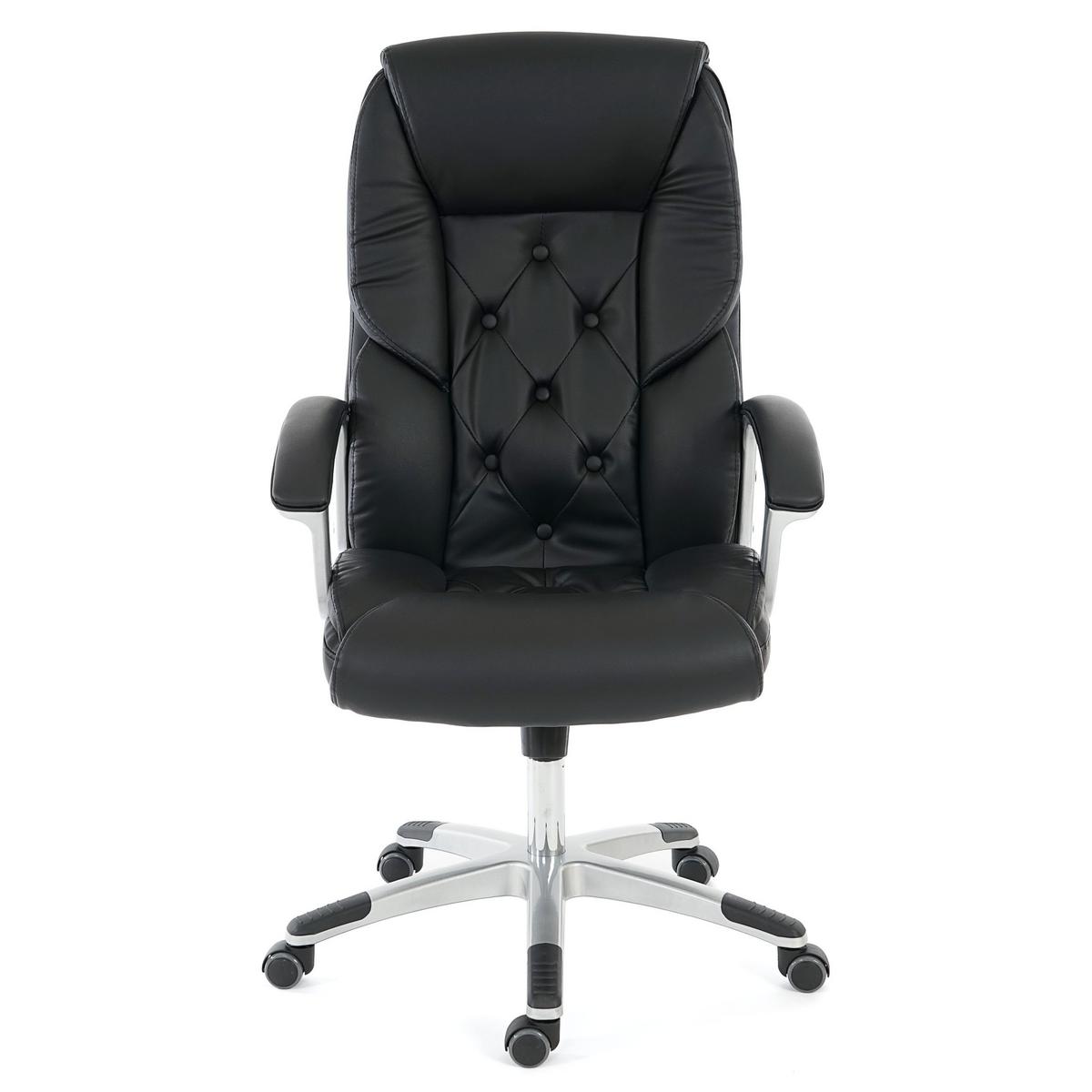 PROFI-BÜROSTUHL XXL Schwarz - Schwarz, Textil (68/125/77cm) - MCW
