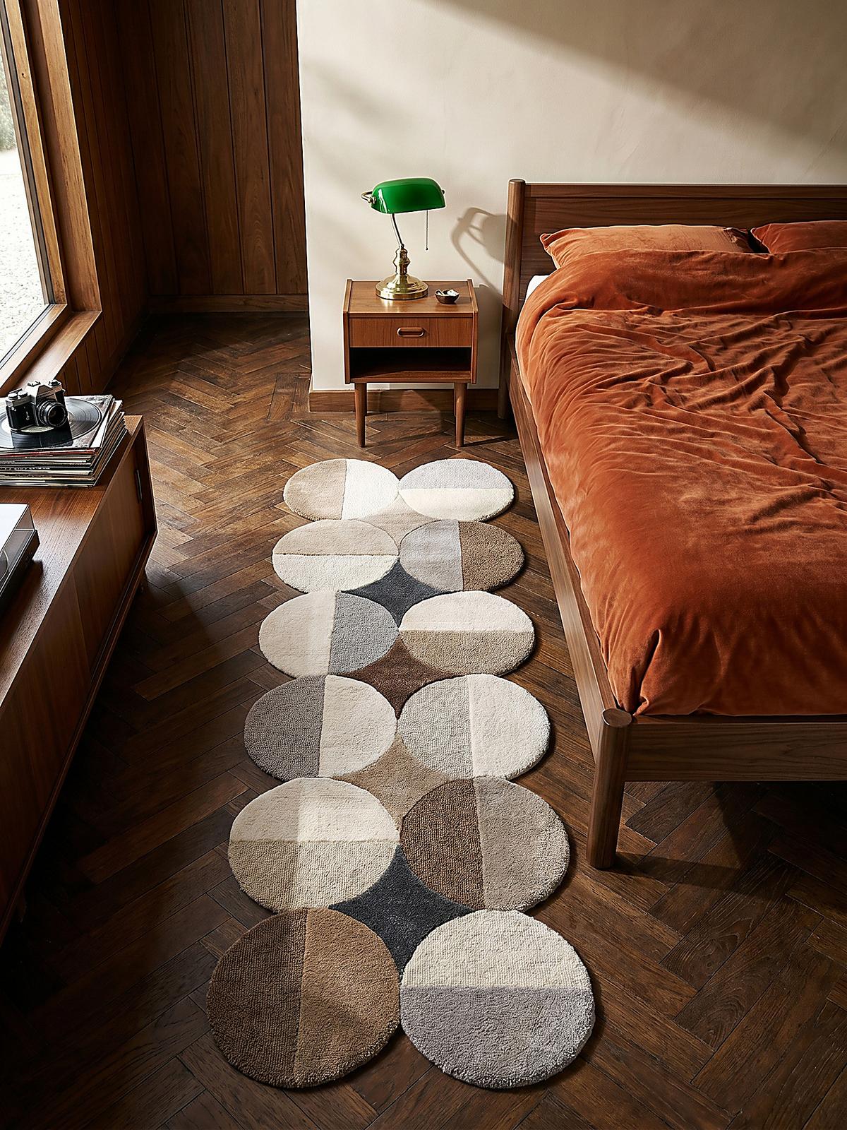 WOLLTEPPICH HALLEIN, mit Wellenmuster, Beige-Braun, 80 x 230 cm - Beige, Textil (80/230cm) - KADIMA DESIGN