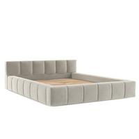 POLSTERBETT Milos mit Stauraum 200/200 cm Hellbeige im Terra NW Stoff - Beige/Schwarz, Holz/Holzwerkstoff (200/200cm) - AltaBeds