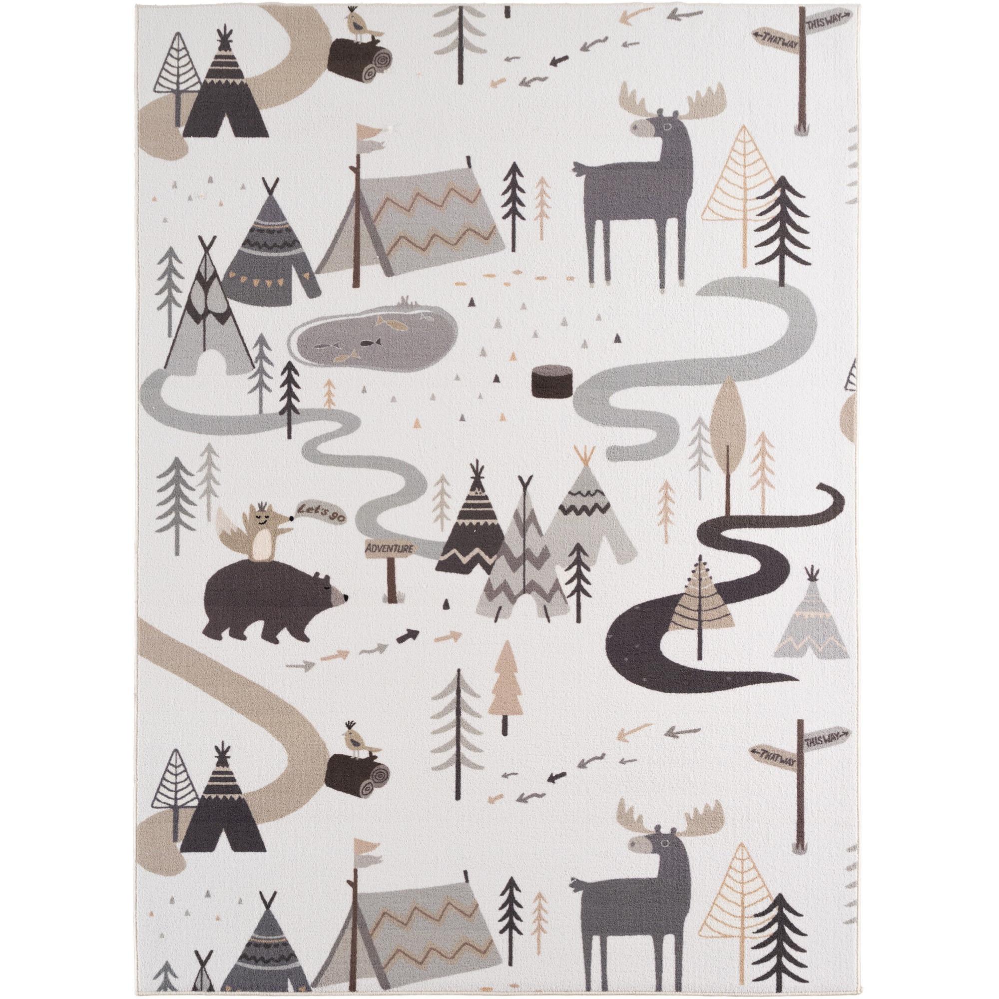 SPIELTEPPICH Waschbar TINO in Creme, mit Waldtier-Motiv, 120 x 170 cm - Beige, Textil (170/120cm) - KADIMA DESIGN