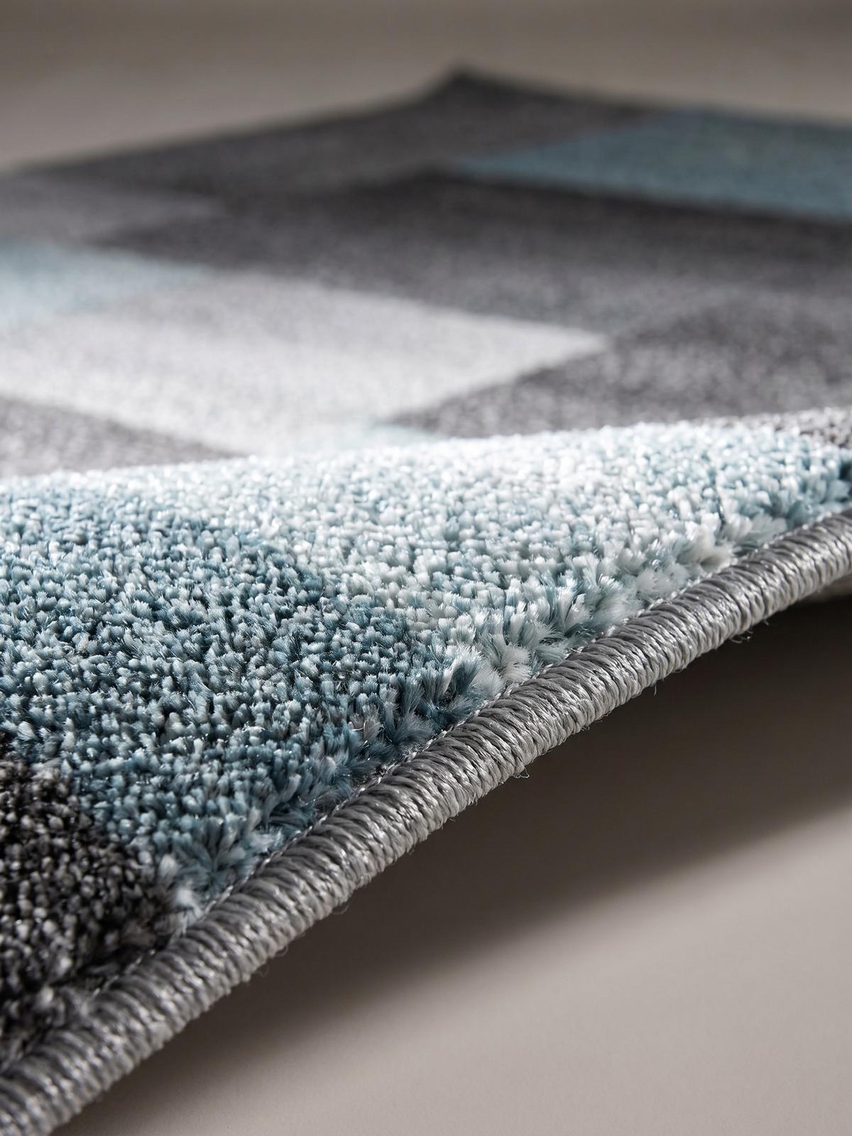 TEPPICH Kurzflor SOLDA in Blau, kariert, 80 x 150 cm - Blau, Textil (80/150cm) - KADIMA DESIGN