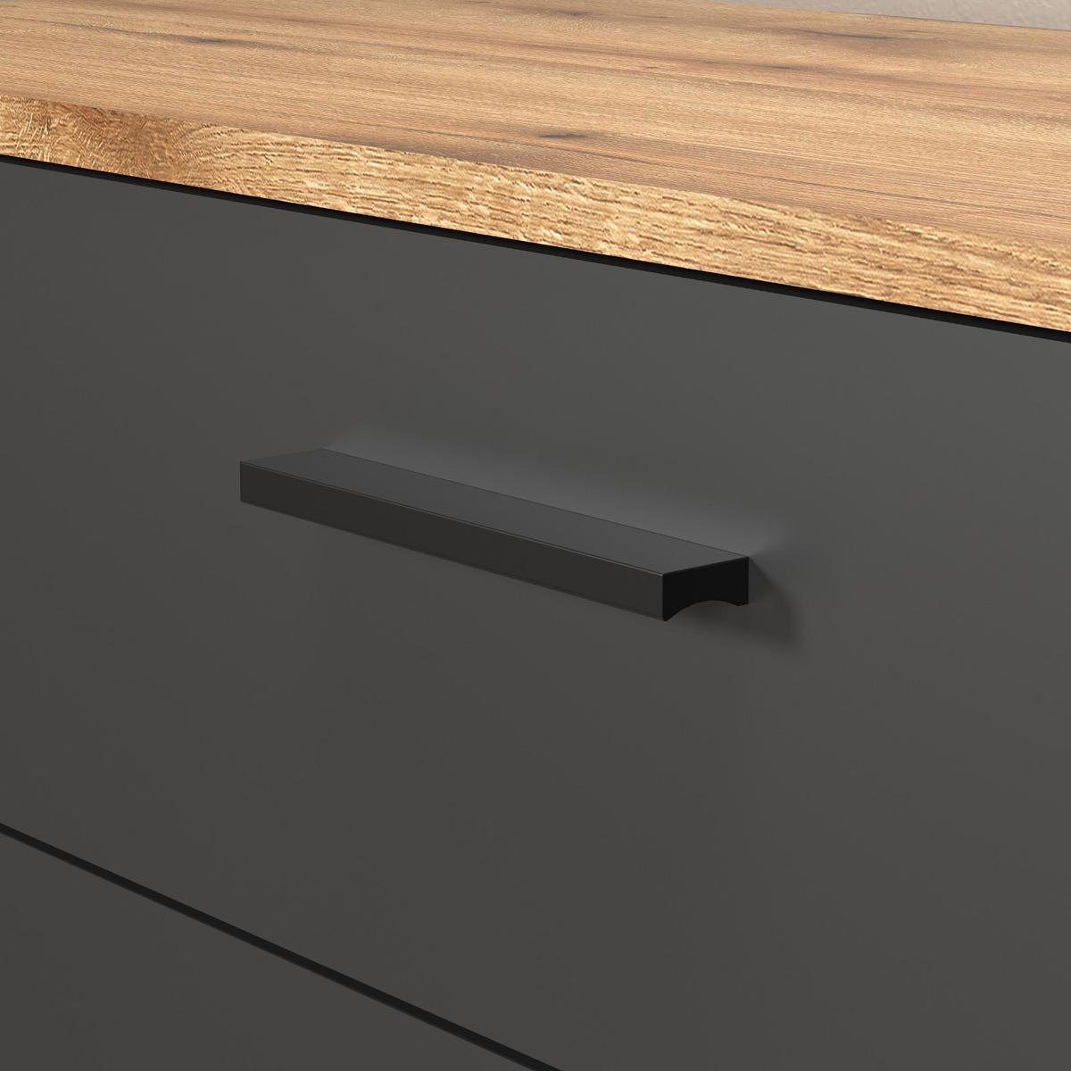 KOMMODE grau, Eiche Evoke 80 cm, Sideboard in modernem Design - Eichefarben/Anthrazit, Holzwerkstoff/Kunststoff (80/86/38cm) - Top.Furn