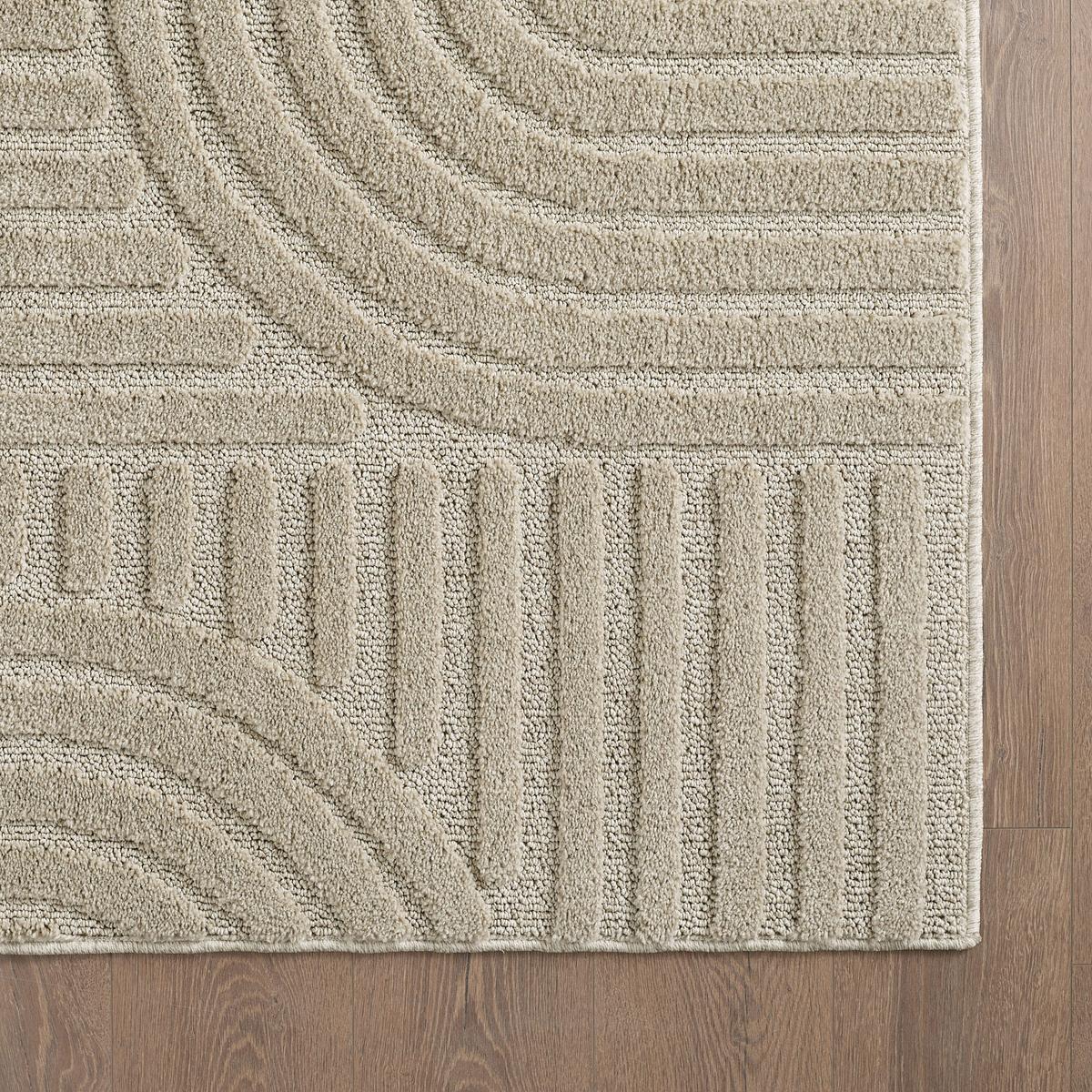 HOCHFLORTEPPICH RIGI, im Skandi-Boho-Stil, Beige, 120 x 170 cm - Beige, Textil (170/120cm) - KADIMA DESIGN
