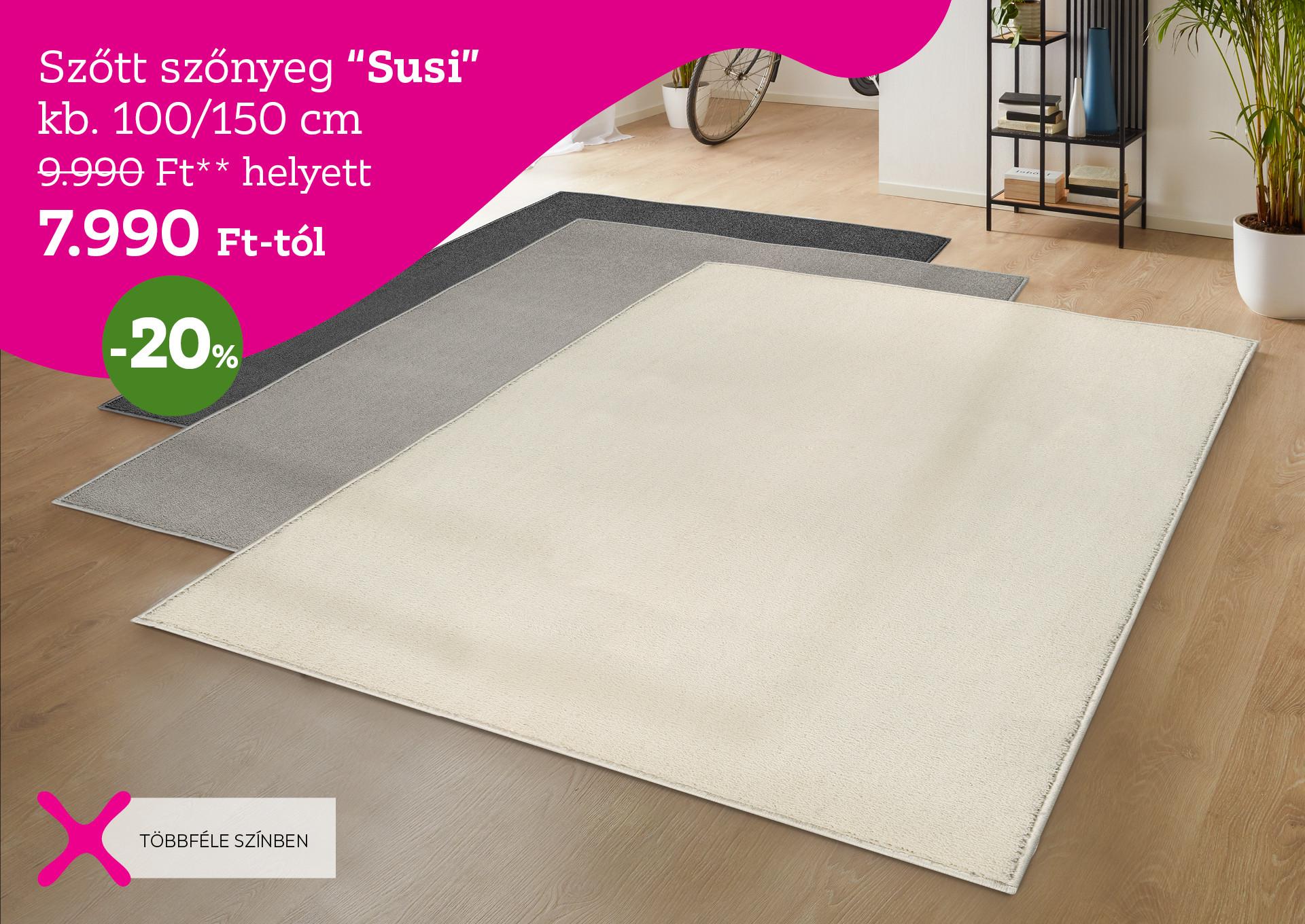 Szőtt szőnyeg SUSI 9990 Forint helyett 7990 Forint, kedvezmény mértéke 20%