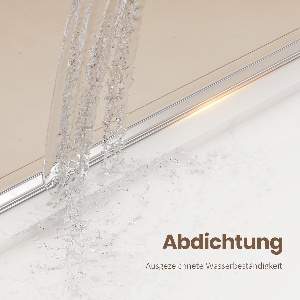 DUSCHTRENNWAND Chromfarben 90/185 cm - Chromfarben, Glas (90/185cm) - EMKE