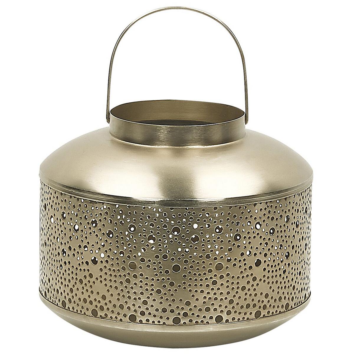 LATERNE Metall 22 cm Gold Corfu - Goldfarben, Metall (26/22/26cm) - Beliani