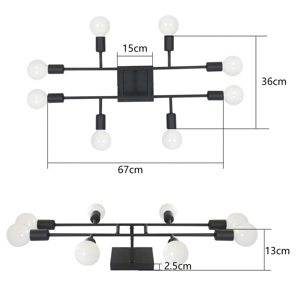 DECKENLEUCHTE Klytht 67/36/13 cm - Schwarz, Metall (67/36/13cm) - ZMH