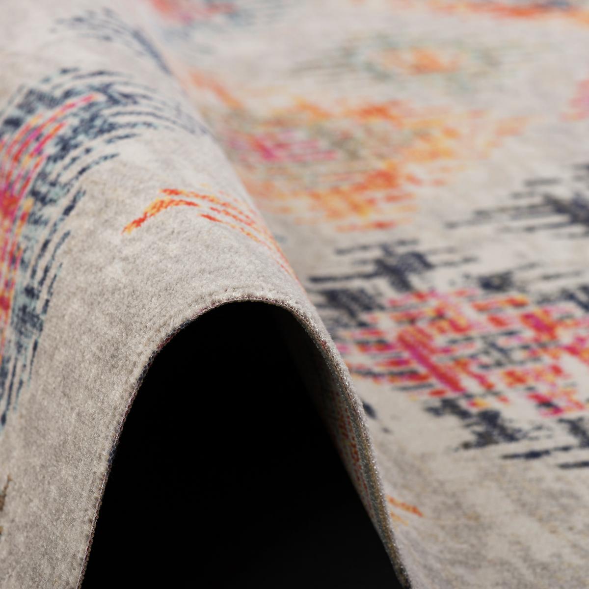 KURZFLOR DESIGNER TEPPICH MODERN VINTAGE ORIENT MUSTER - Nickelfarben, Textil (120/170cm) - Pergamon