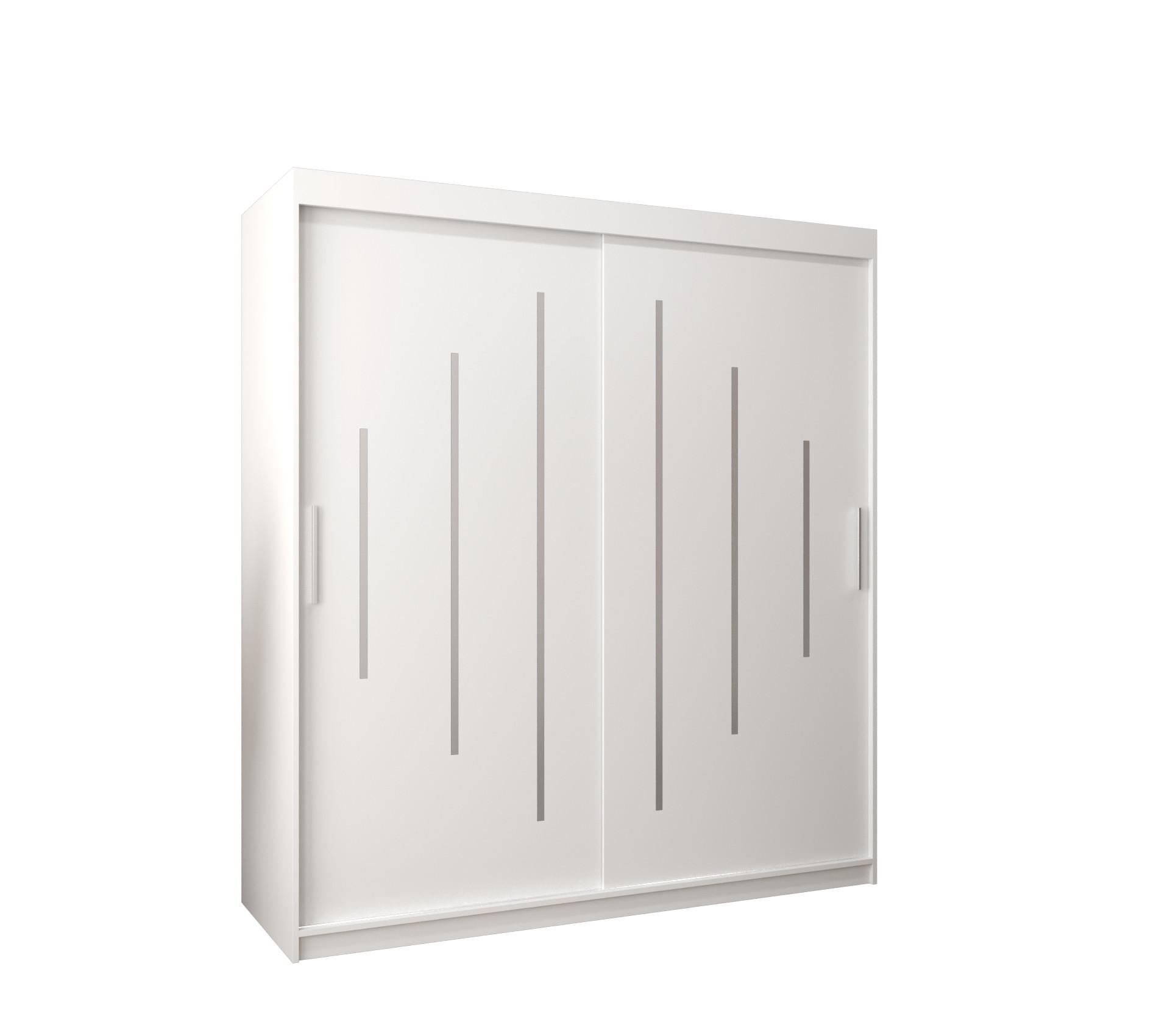 SCHWEBETÜRENSCHRANK 200/180/62 2-türig - Silberfarben/Weiß, Holz/Kunststoff (180/200/62cm) - Abiks Möbel
