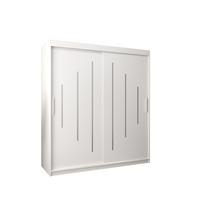 SCHWEBETÜRENSCHRANK 200/180/62 2-türig - Silberfarben/Weiß, Holz/Kunststoff (180/200/62cm) - Abiks Möbel