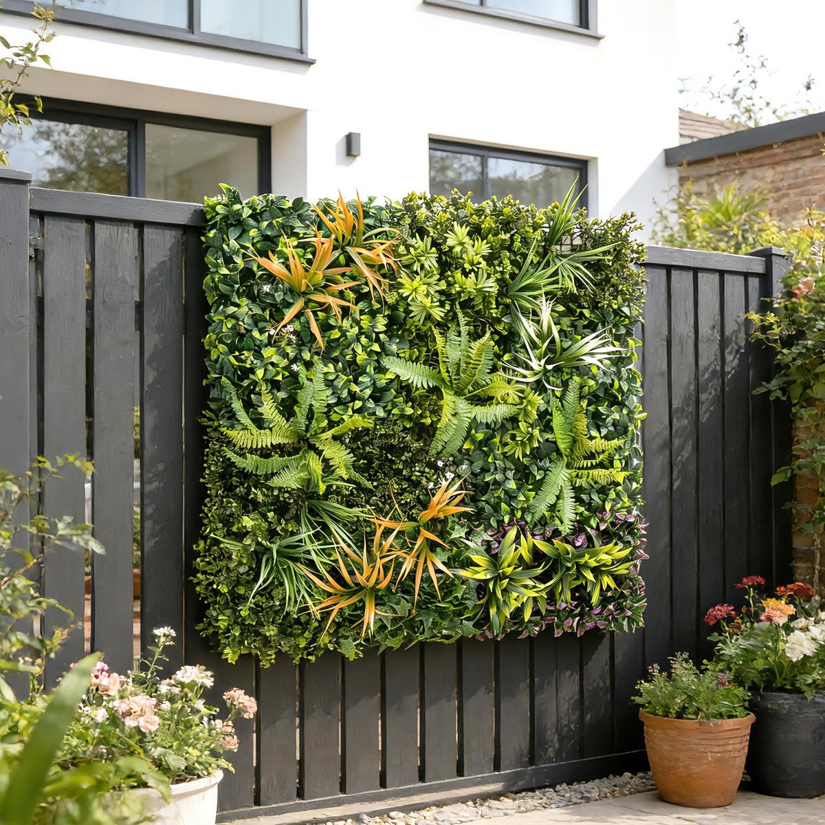 KÜNSTLICHE-HECKE PE Bunt - Grün, Kunststoff (100/1cm) - Outsunny