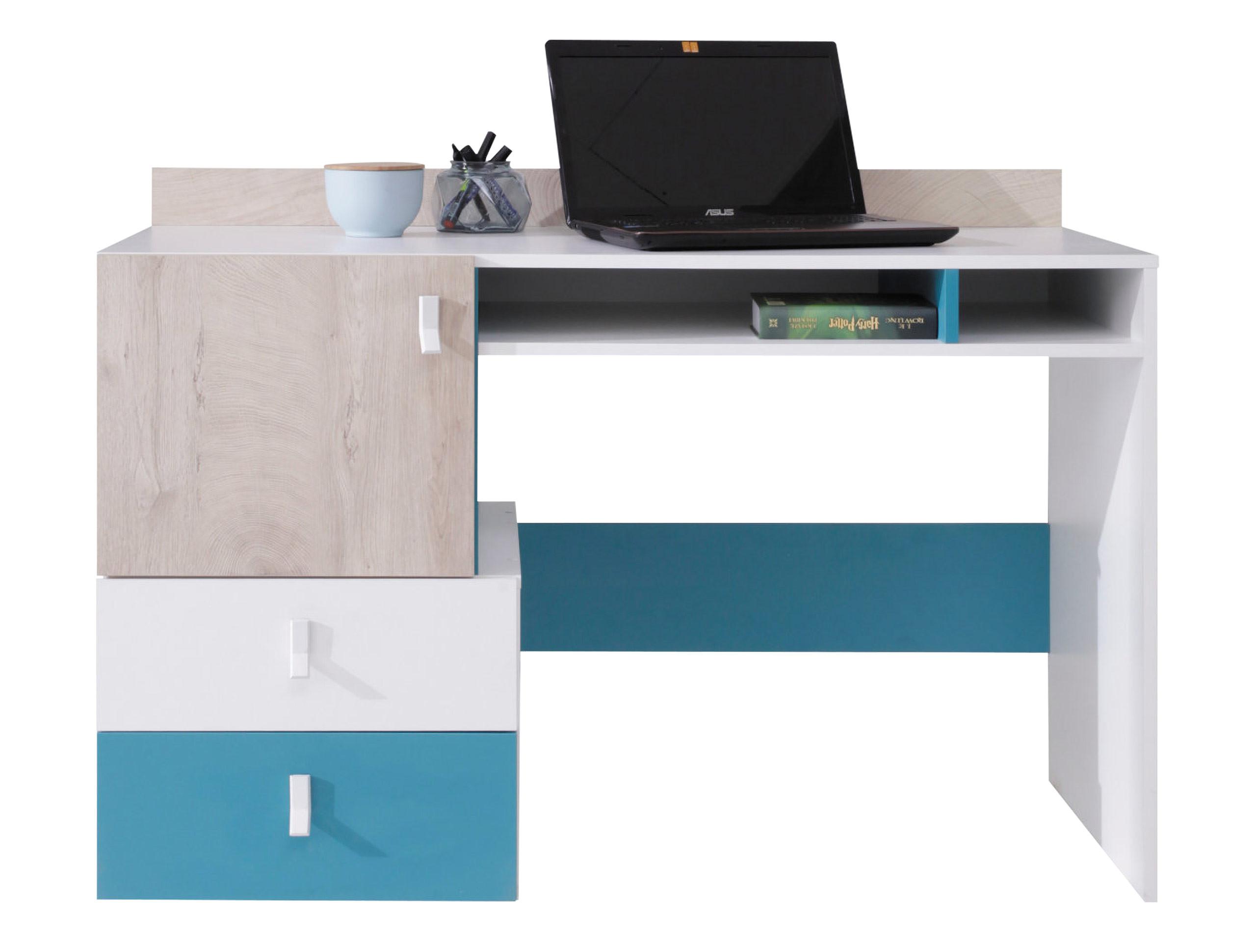 SCHREIBTISCH Planet 09 - Blau/Eichefarben, Holzwerkstoff (125/55/86cm) - MIRJAN24