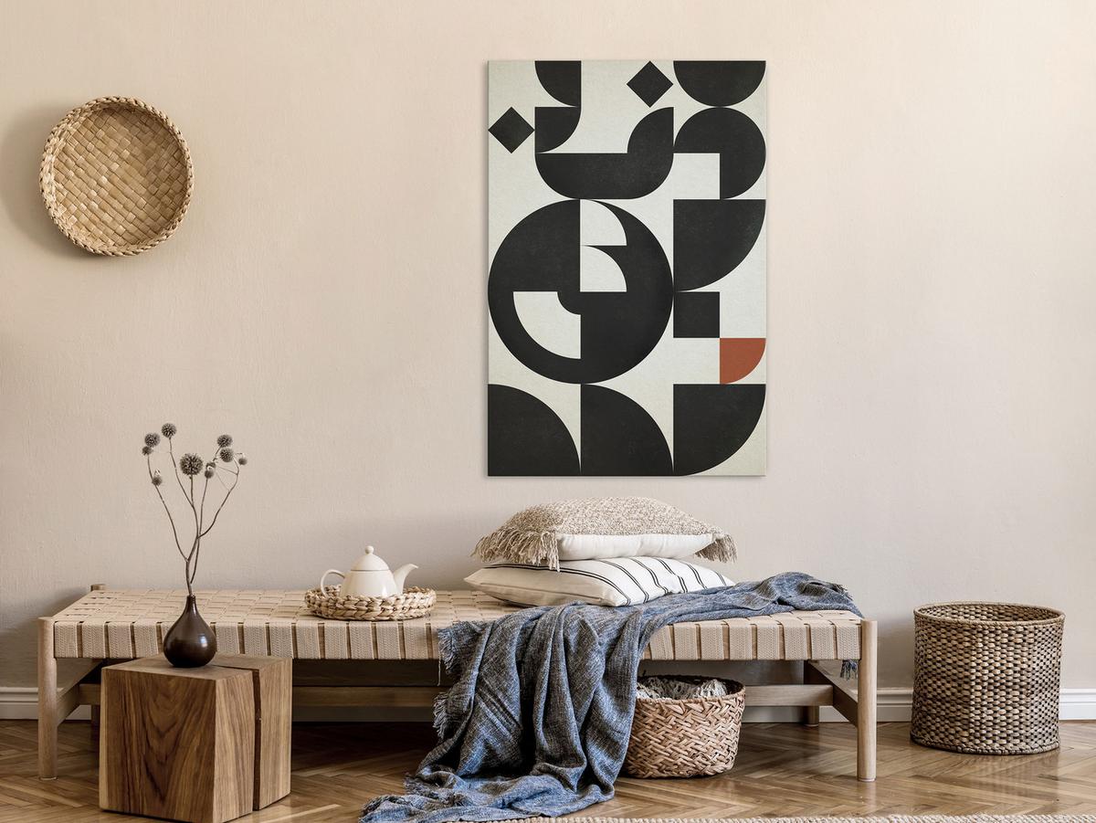 KUNSTDRUCK Schwarz 40/60 cm - Schwarz/Grau, Textil (40/60cm) - KUNSTLOFT