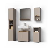 BADMÖBEL-KOMBINATION Timavo Greige 5 Teile - Greige, Holzwerkstoff (60/57/35cm) - Livinity®