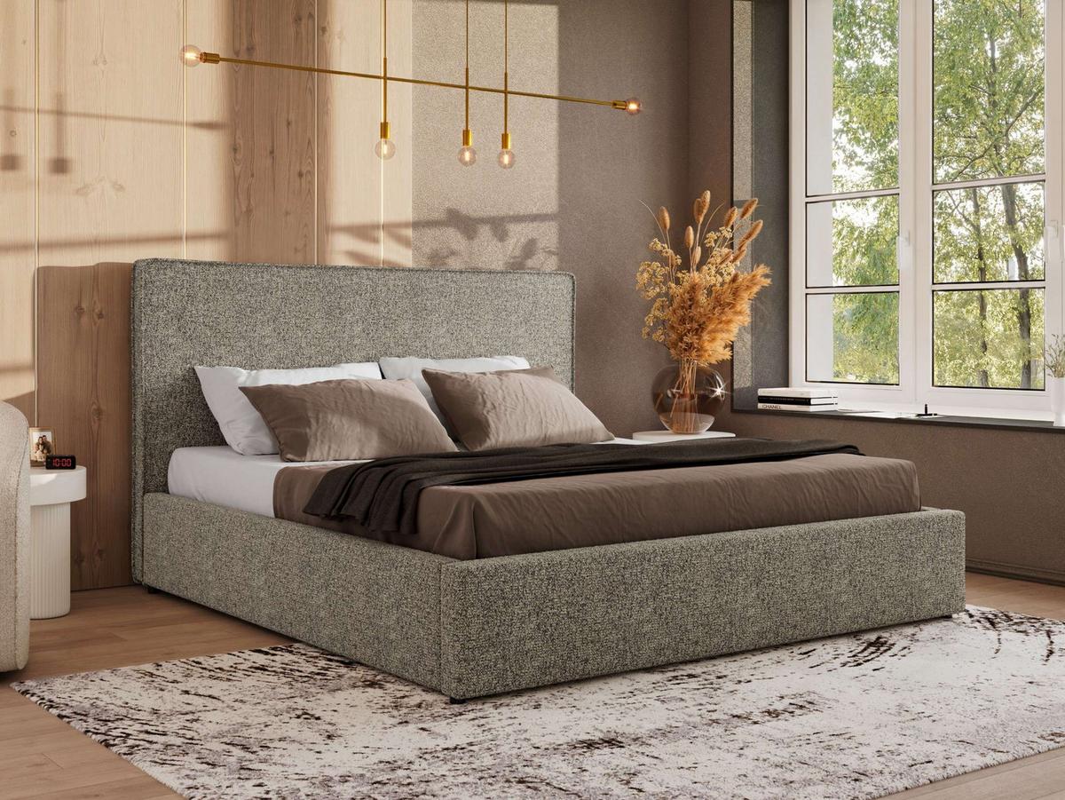 POLSTERBETT CORIVO CLASSIC 200/200 - Grau Strukture - Multipocket-Matratze - Grau, Textil (200/200cm) - MKS
