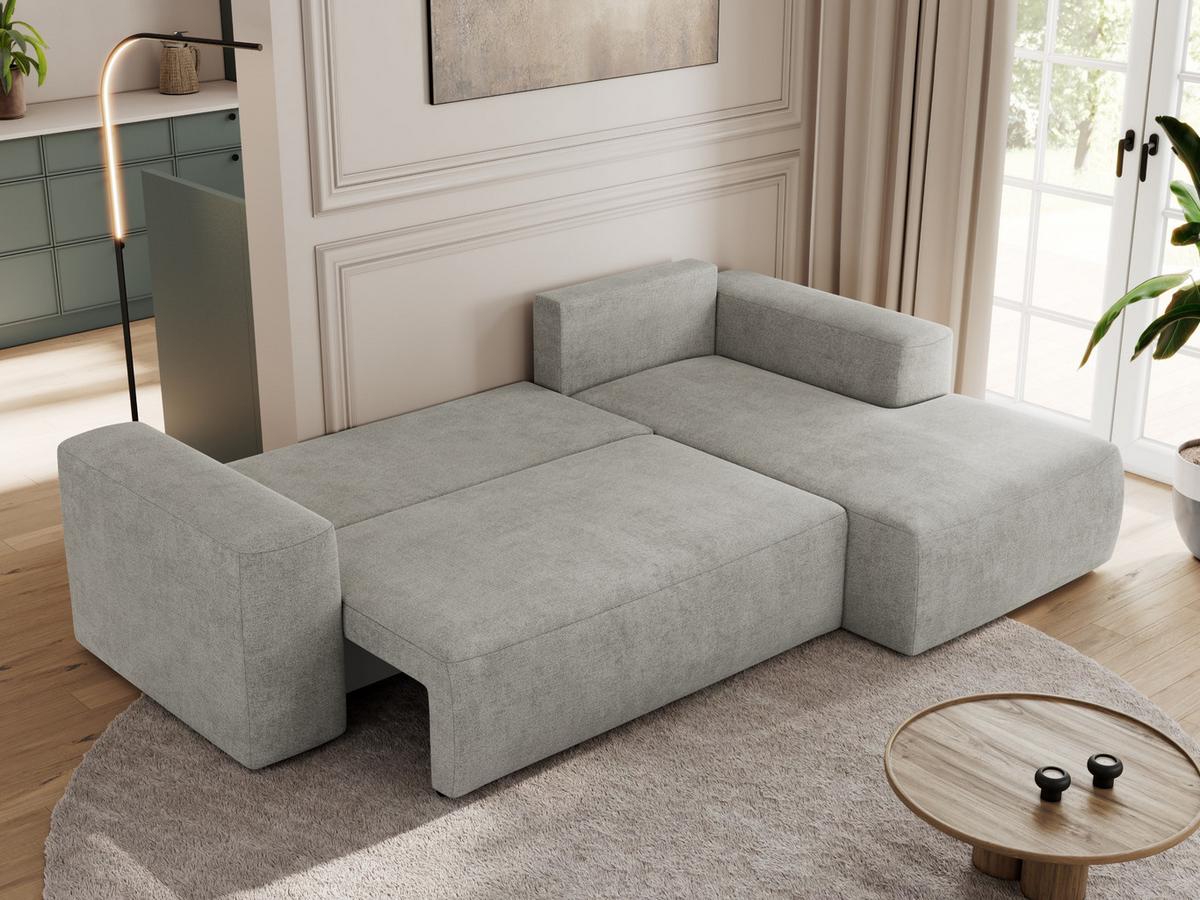 ECKSOFA TRENTINO L Hellgrau Stukture - Rechts - Hellgrau/Schwarz, Kunststoff/Textil (164/266cm) - MKS