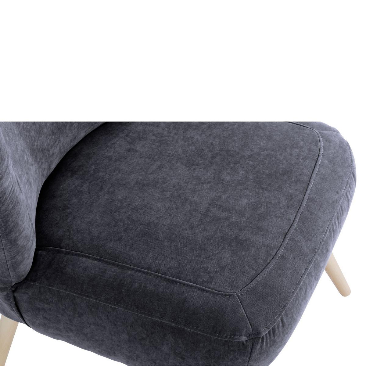 SESSEL Kathy Bezug Veloursstoff Buche natur / anthrazit - Anthrazit, Kunststoff (70/86/69cm) - 58aufmkessel