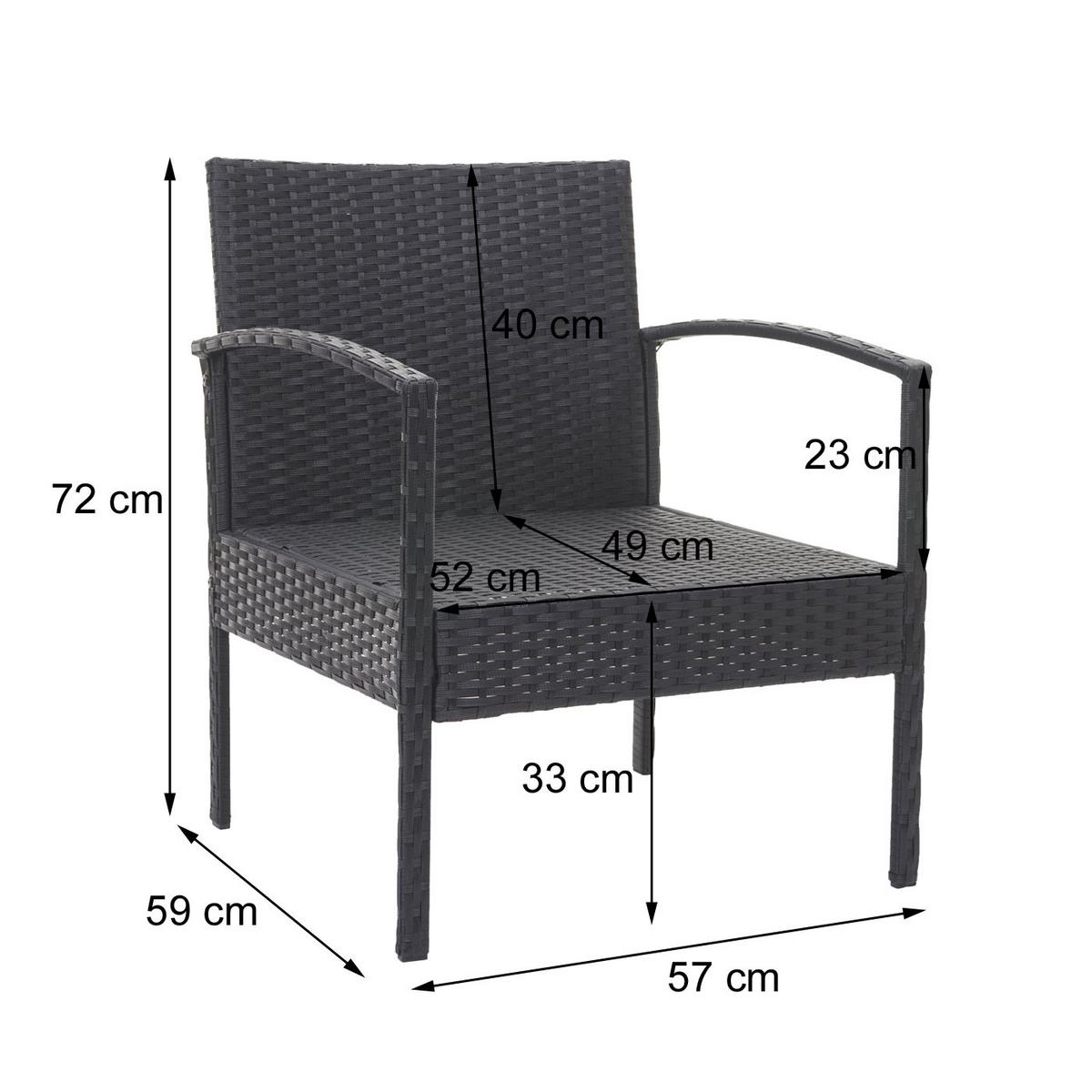 POLY-RATTAN GARNITUR Braun, Anthrazit - Anthrazit/Braun, Kunststoff - MCW