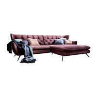 ECKSOFA CHARME Pink Velvet - Pink/Schwarz, Textil (300/175cm) - KAWOLA