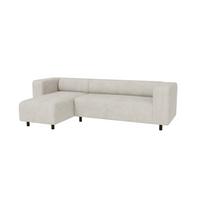 ECKSOFA Tove Beige Cord - Ottomane links - Beige/Schwarz, Holz/Kunststoff (240/142cm) - S-Style Möbel