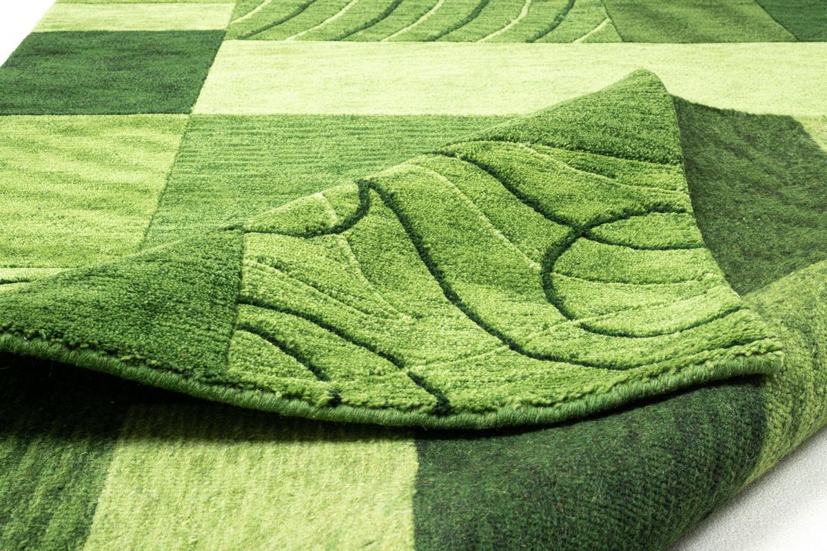 HANDKNÜPFTEPPICH Domas 60x90 cm - Grün, Textil (60/90cm) - THEKO