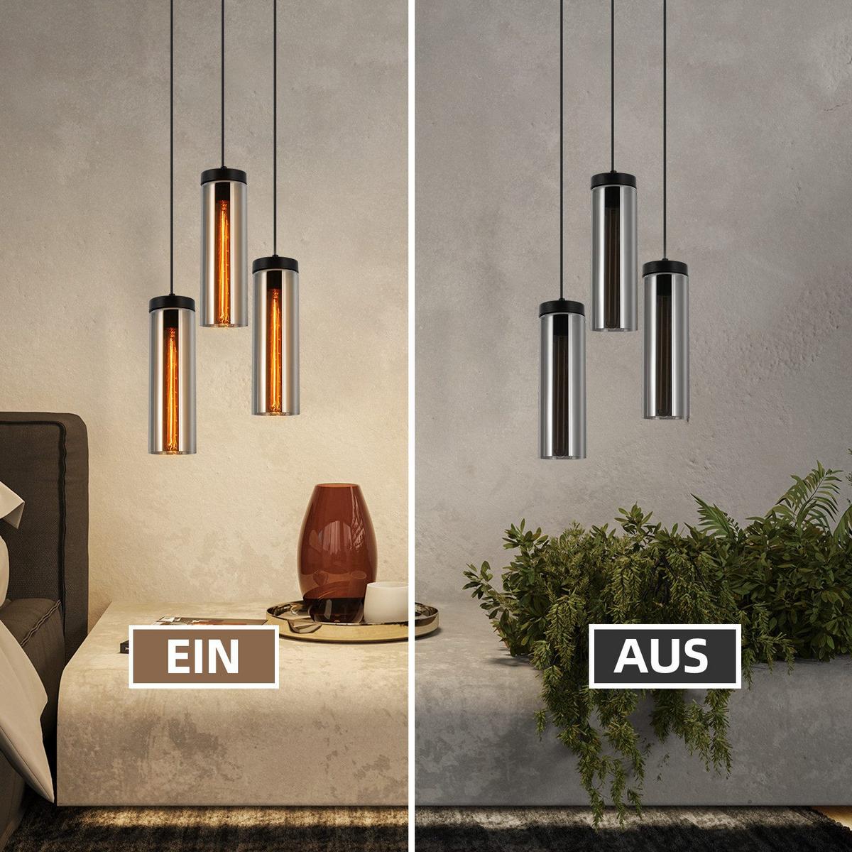 PENDELLEUCHTE Marsden 22/22/158 cm - Schwarz, Metall (22/22/158cm) - Nettlife