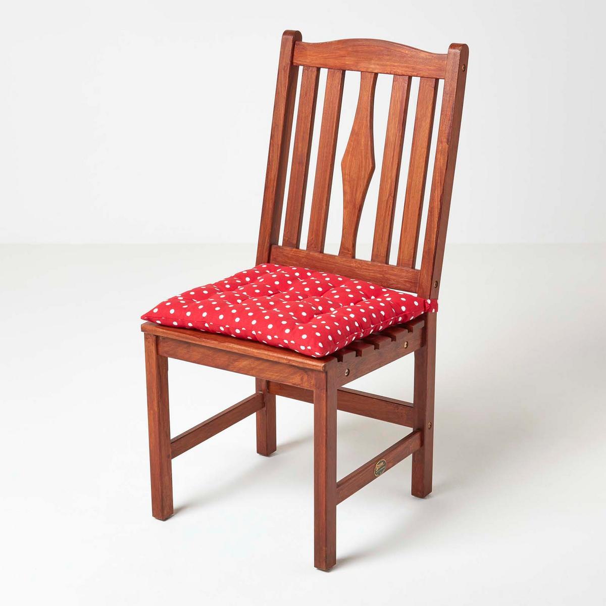 STUHLKISSEN Polka Dots 40/40/5 cm - Rot, Textil (40/40/5cm) - Homescapes