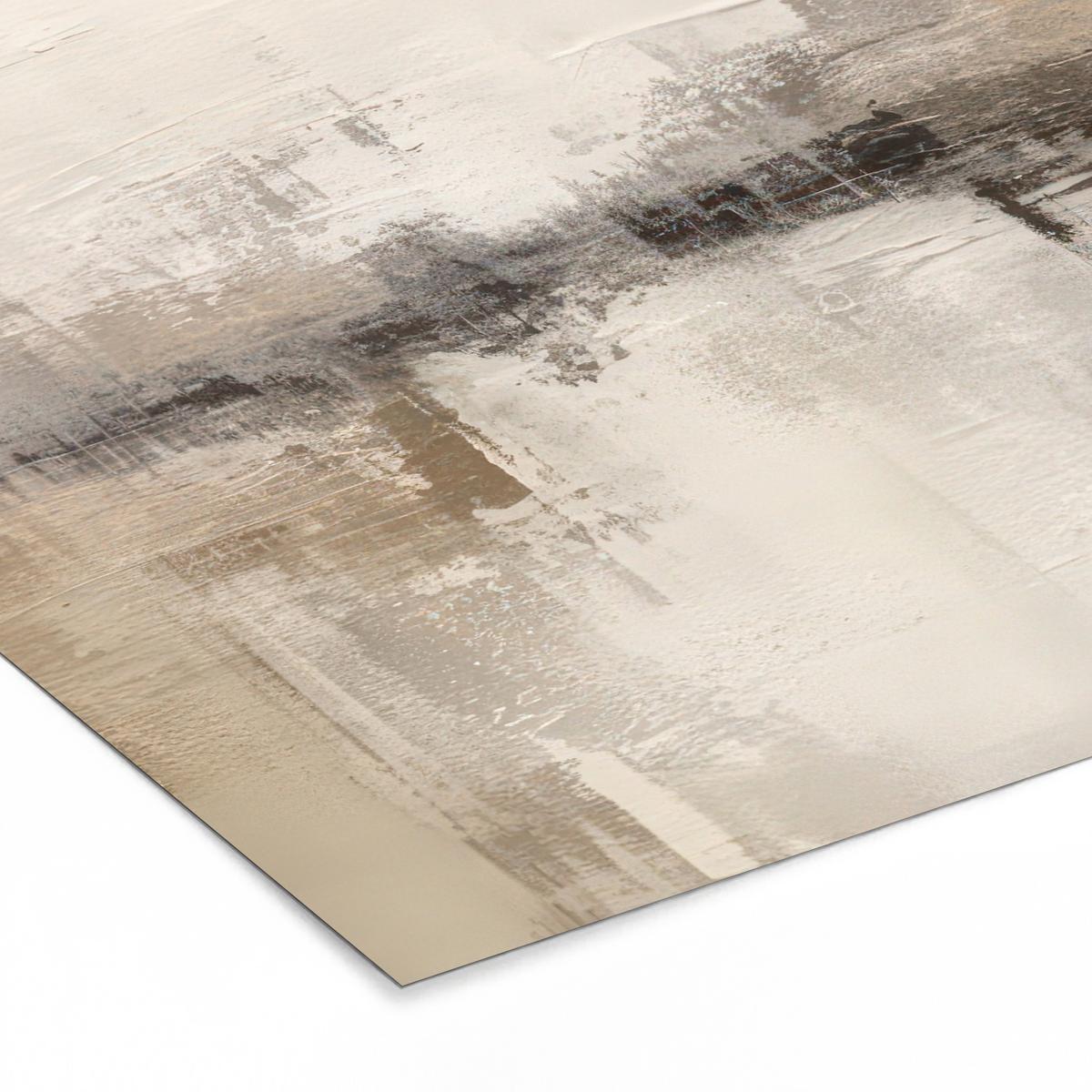 POSTER MIT RAHMENGERAHMTES BILD Moderne Kunst - Abstrakt - Beige 80x60 cm - Beige, Papier (80/60cm) - MuchoWow