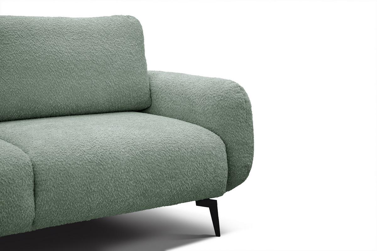 SOFA FEBE 3-Sitzer, salbeigrün - Salbeigrün/Schwarz, Holz/Textil (190/82/96cm) - Wozimo