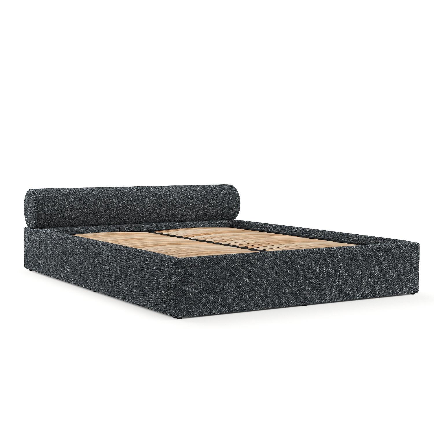 POLSTERBETT Solvo mit Stauraum 140/200 cm Grau im Blur Stoff - Schwarz/Naturfarben, Holz/Holzwerkstoff (140/200cm) - AltaBeds