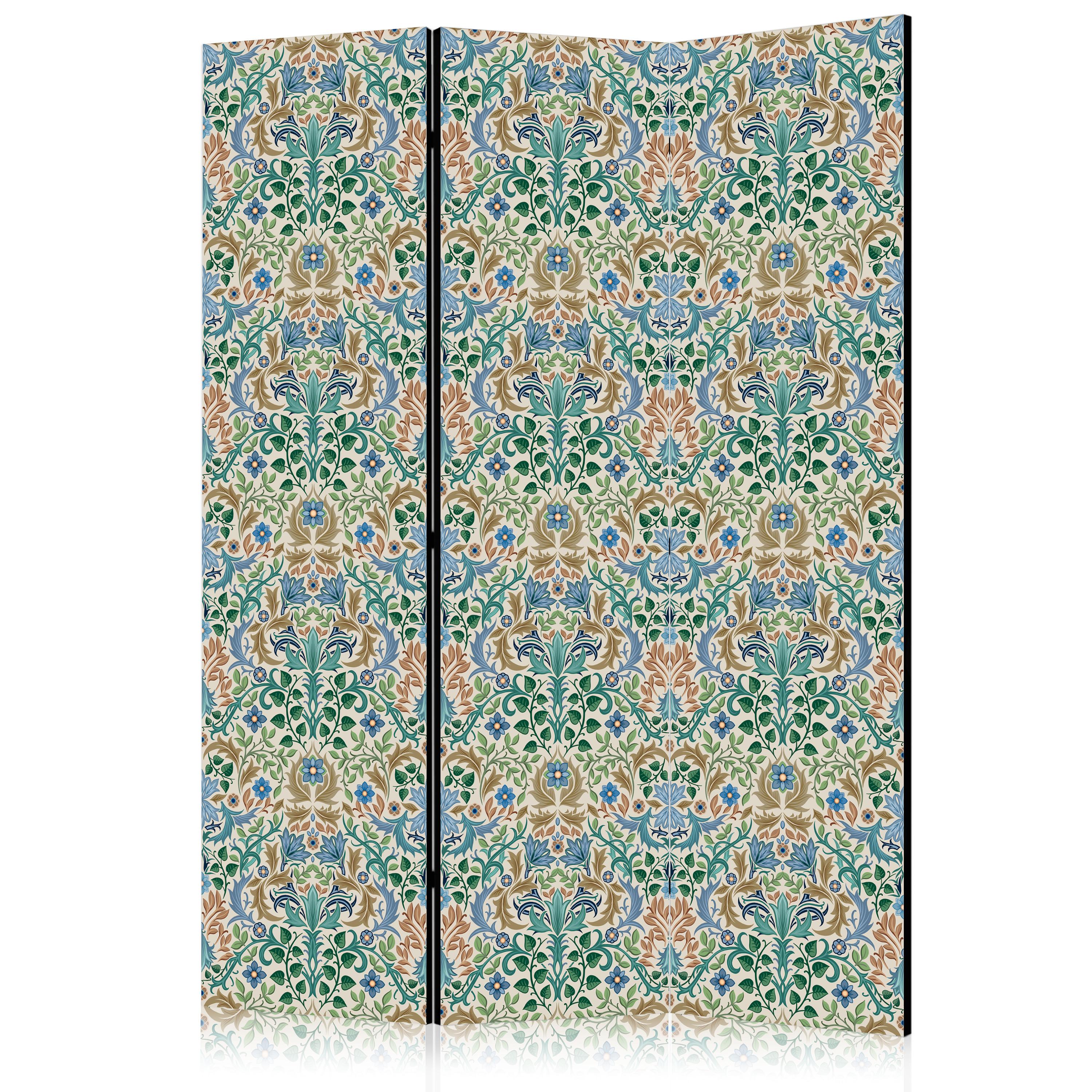PARAVENT Einseitig Bedruckter 3-tlg 135x172 cm Bunte Ornamente Retro - Multicolor, Holz/Textil (135/172/3cm) - Muralo