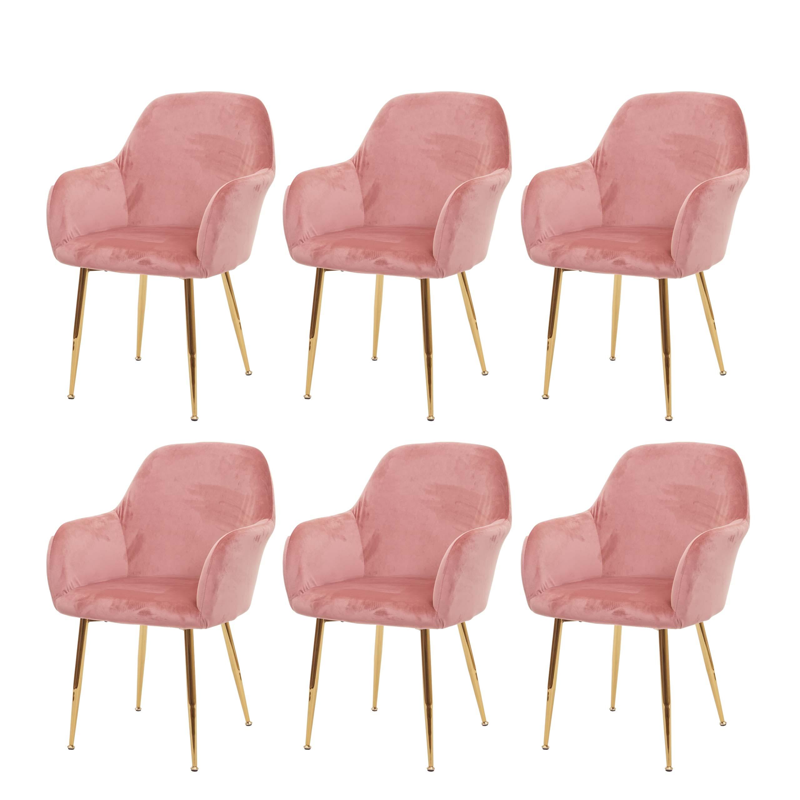 ESSZIMMERSTUHL Altrosa 6er-Set - Altrosa/Rosa, Textil (57/83/57cm) - MCW