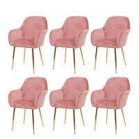 ESSZIMMERSTUHL Altrosa 6er-Set - Altrosa/Rosa, Textil (57/83/57cm) - MCW