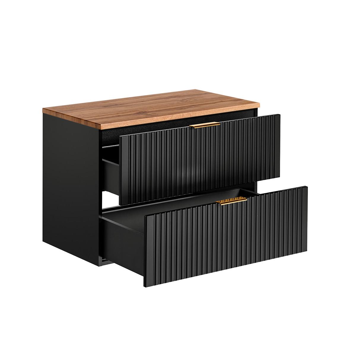 WASCHTISCHUNTERSCHRANK 80.6cm Adriel Schwarz - Schwarz, Holzwerkstoff (80.6/59/46cm) - Petits-meubles
