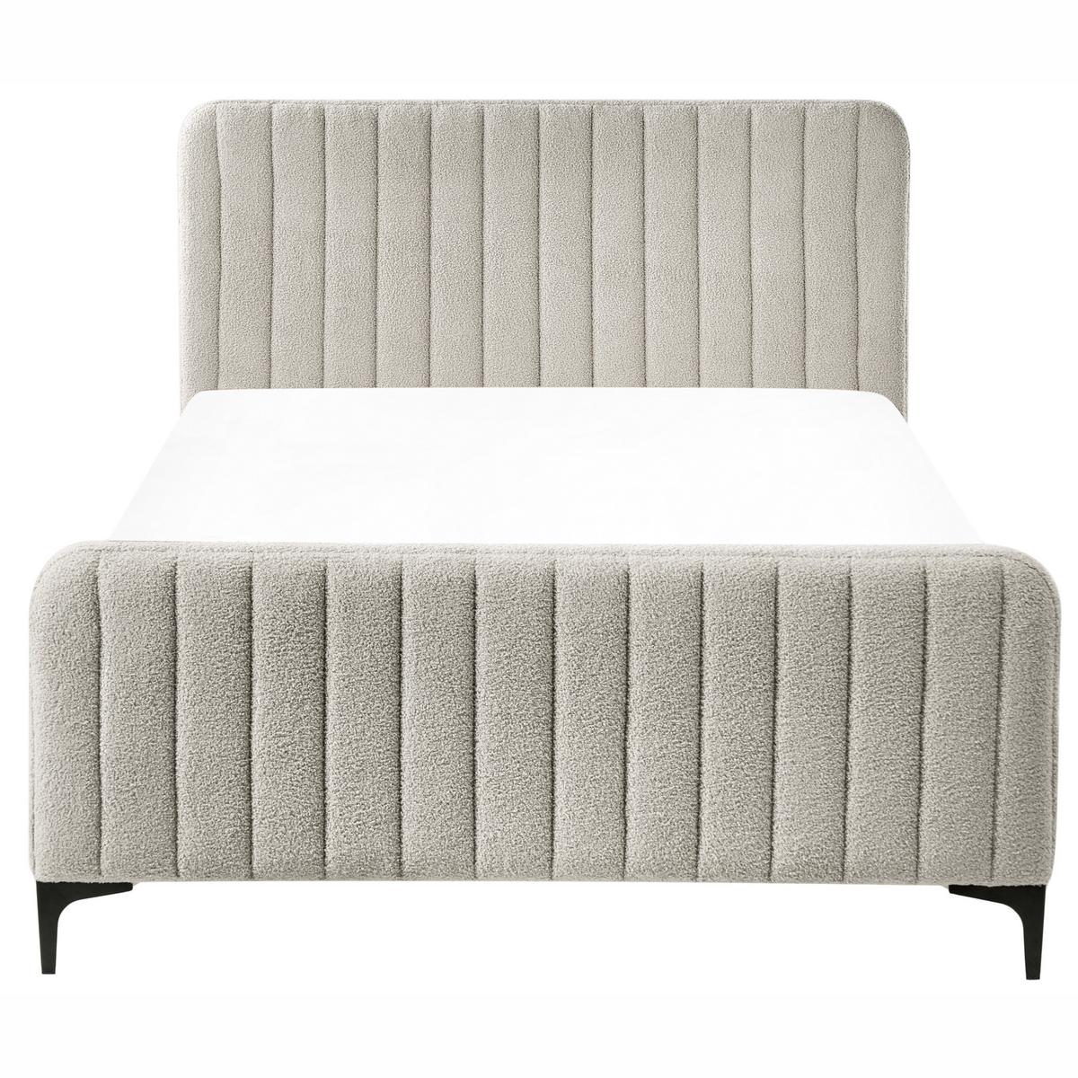 BETT mit Lattenrost 120/200 cm Beige Lunan - Beige/Schwarz, Textil (120/200cm) - Beliani