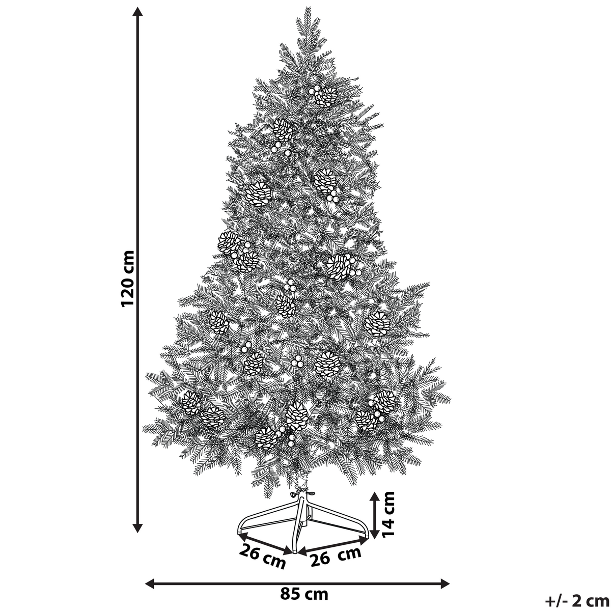 WEIHNACHTSBAUM 120 cm Grün Palomar - Grün, Kunststoff (120cm) - Beliani