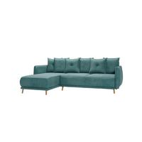 ECKSOFA Chroma Türkis Luxusmicrofaser - Türkis/Braun, Holz/Textil (238/170cm) - S-Style Möbel