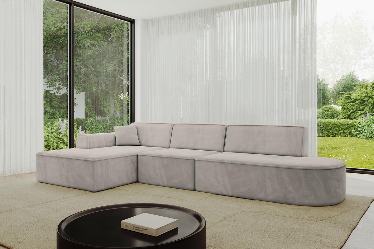 ECKSOFA Ottomane Links IREA-L2-v4 - 328x171x79 cm Hellbraun - Hellbraun, Holzwerkstoff/Textil (328/171cm) - ALTDECOR