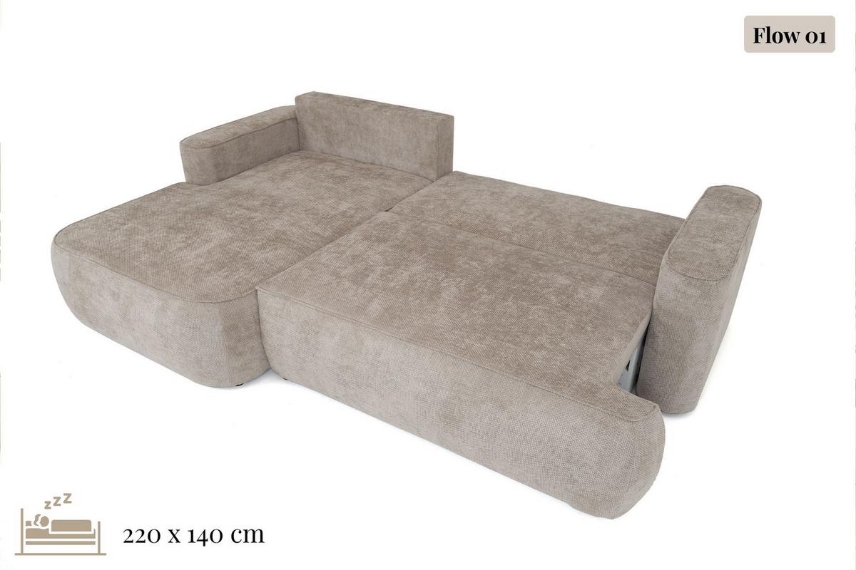 ECKSOFA Marion mit Schlaffunktion & Bettkasten in Chenille Graphit, Schwarz, Links 267/154/83 cm - Graphitfarben/Schwarz, Kunststoff/Textil (267/154cm) - WFL GROUP