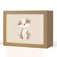 NACHTTISCHLAMPE Hund - Gefleckt - Braun 20x15 cm - Beige, Holzwerkstoff (8/20/15cm) - OnlyWow