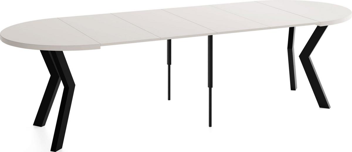 ESSTISCH Savio rund ausziehbar verlängerbar XXL, Kaschmir 100-300/100/77 cm - Kaschmir/Beige, Holz/Holzwerkstoff (100/300/77cm) - WFL GROUP