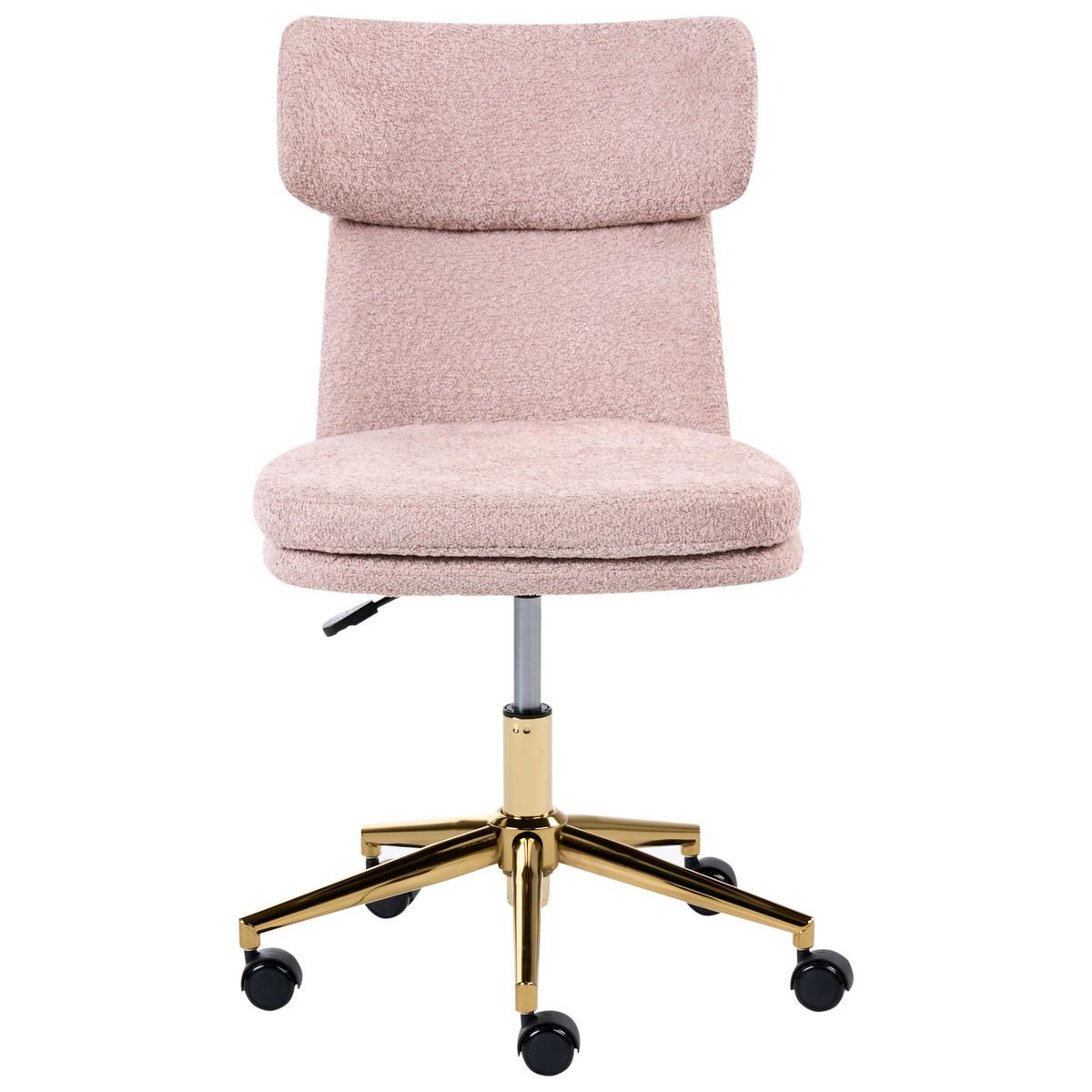 SCHREIBTISCHSTUHL Bouclé Pastellrosa Granby - Pink, Textil (58/77/58cm) - Beliani