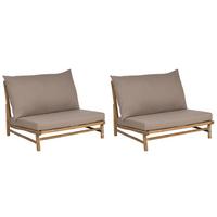 GARTENSESSEL 2er-Set Massivholz taupe Todi - Taupe/Hellbraun, Holz (102/74/85cm) - Beliani