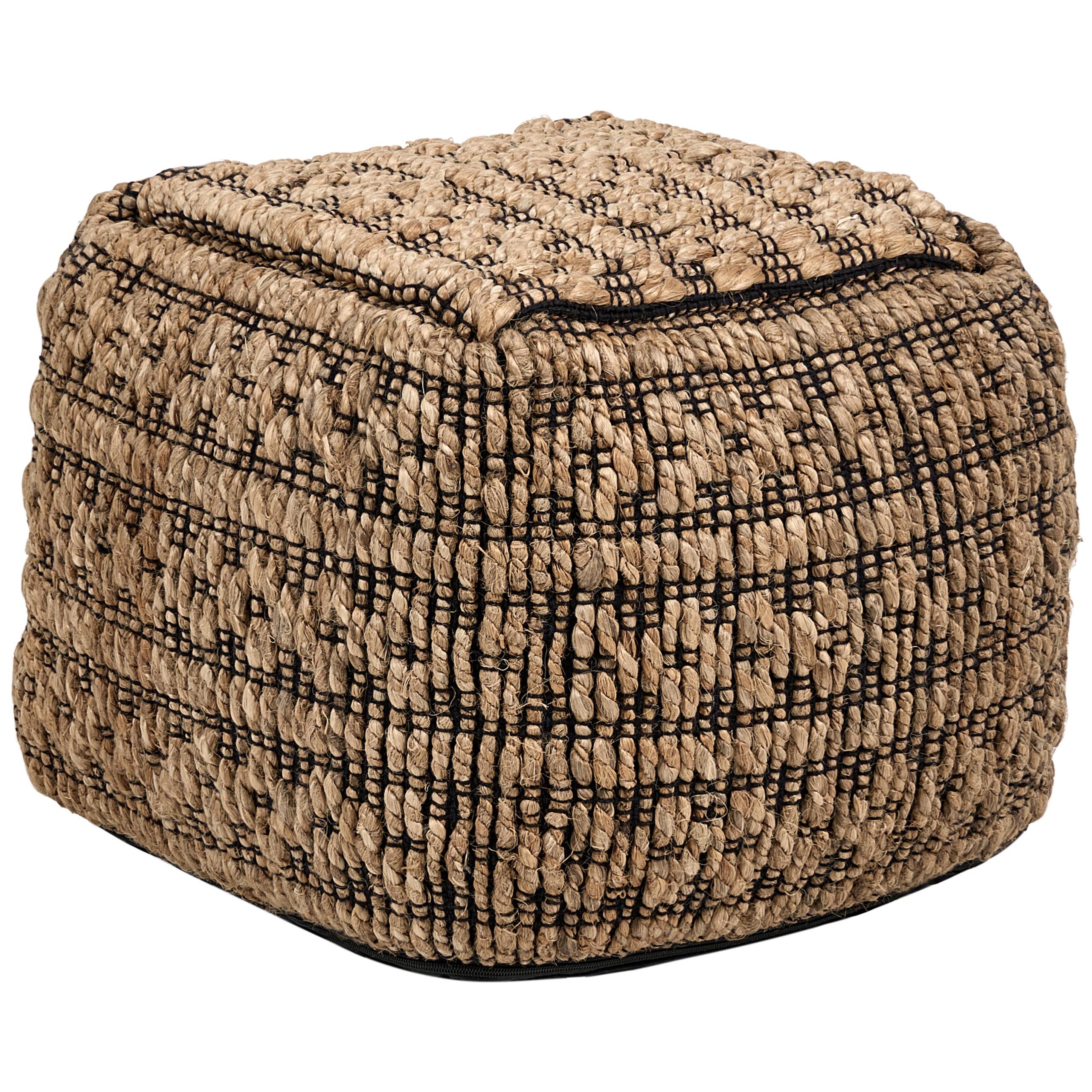 POUF Jute Beige Mabula - Beige, Textil (40/40/40cm) - Beliani