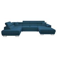 WOHNLANDSCHAFT Torezio Bis Cord, Seite: Links - Blau, Holz/Textil (346/90/203cm) - MIRJAN24