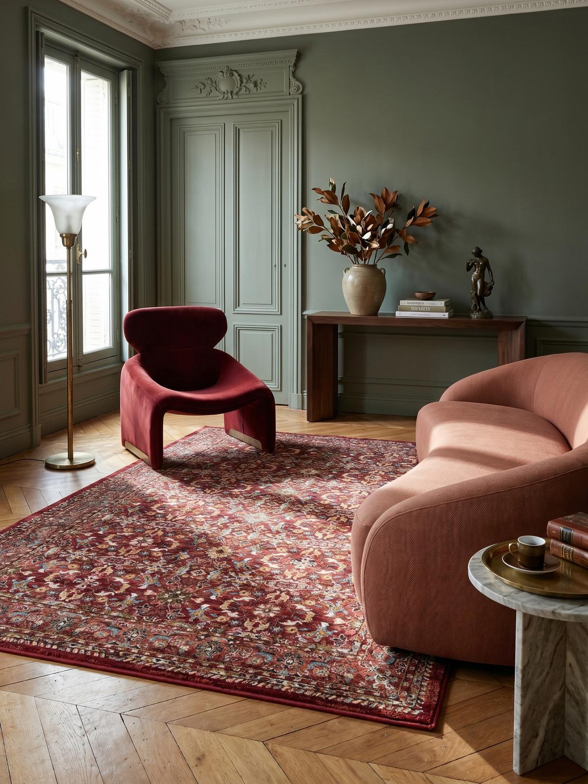 KURZFLORTEPPICH GLAZERT, orientalisch, Rot, 120 x 170 cm - Rot, Textil (170/120cm) - KADIMA DESIGN