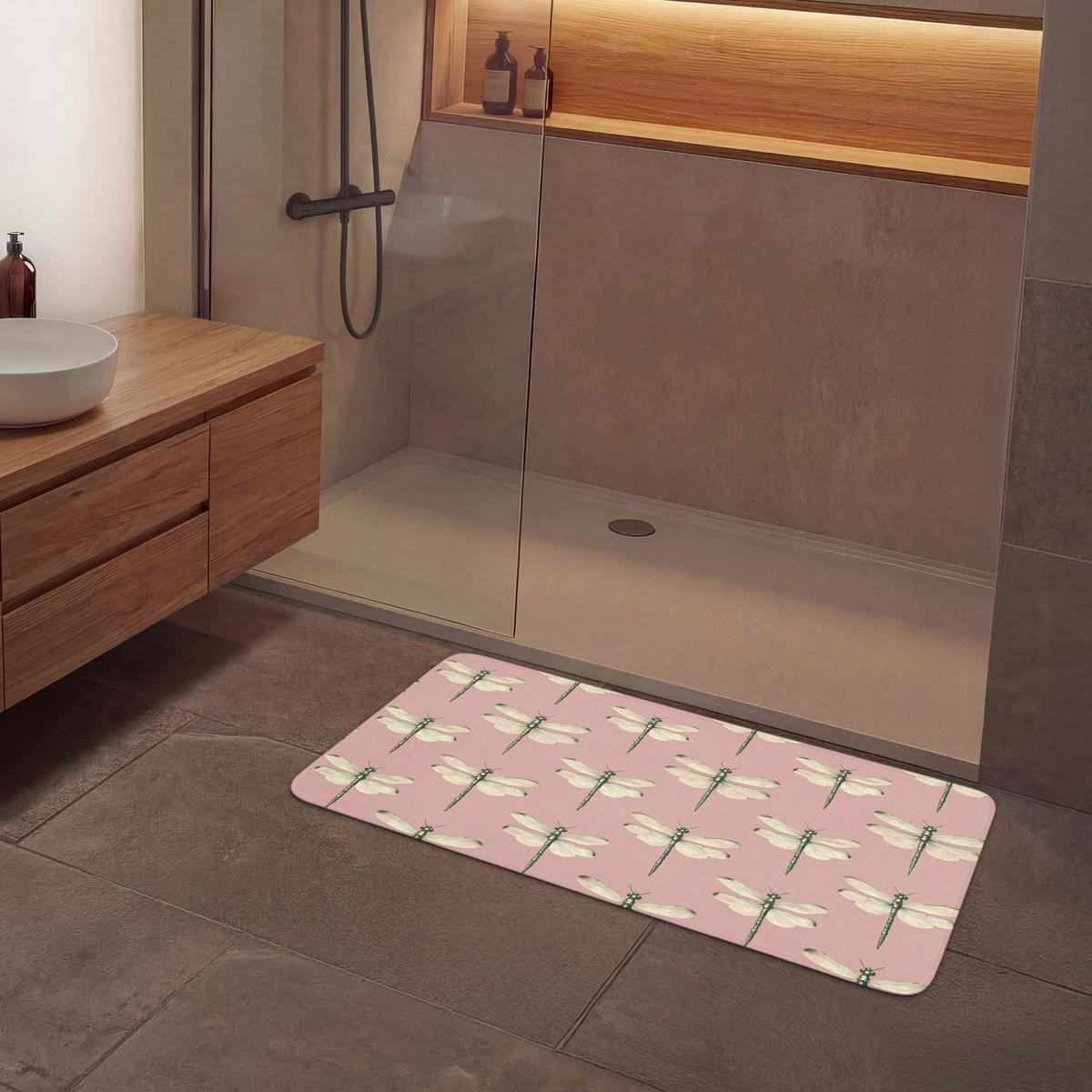 BADEMATTE Lillibells - Muster - Rosa 120x60 cm - Rosa, Textil (120/60cm) - OnlyWow